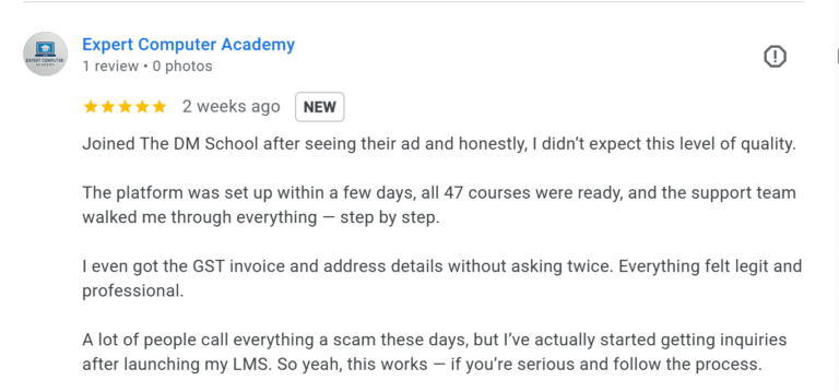 Read more about the article Expert Computer Academy’s Honest The DM School Review