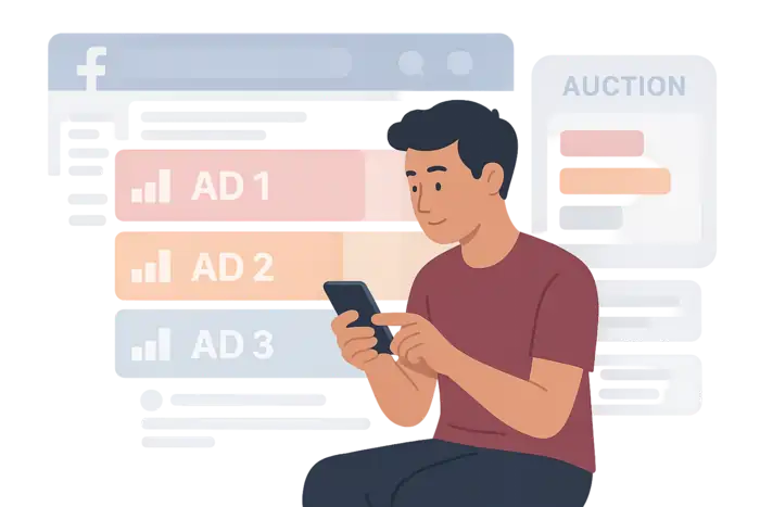 Ad Delivery (Scroll Behavior & Auction) - How Facebook Ads Work.webp