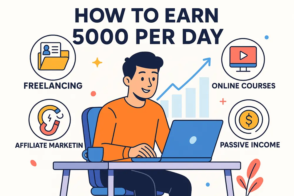 You are currently viewing How to Earn 5000 Per Day – 10 Proven Ways to Make Daily Income