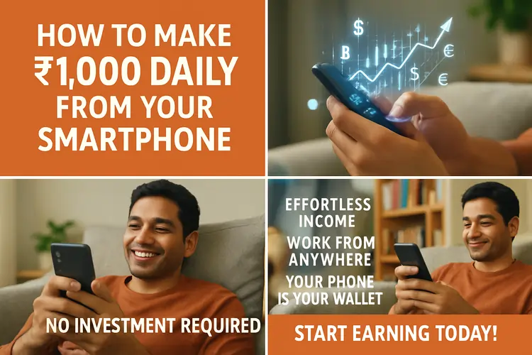 How to Make ₹1,000 Daily from Your Smartphone (No Investment)