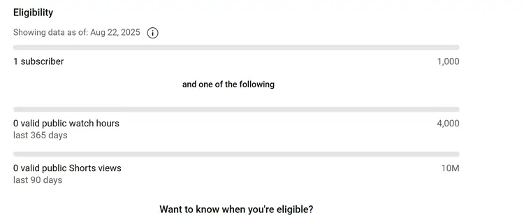 Check YouTube Channel Monetization Checker