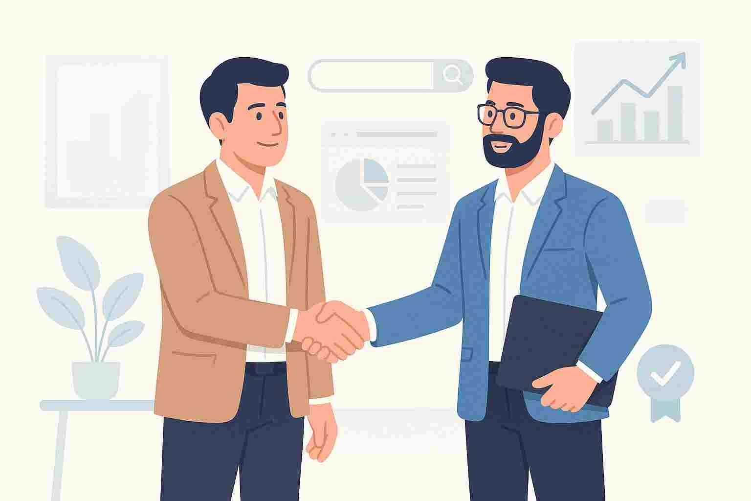 Business owner partnering with a certified Google Partner SEO Agency in India for ROI-driven search engine optimization.