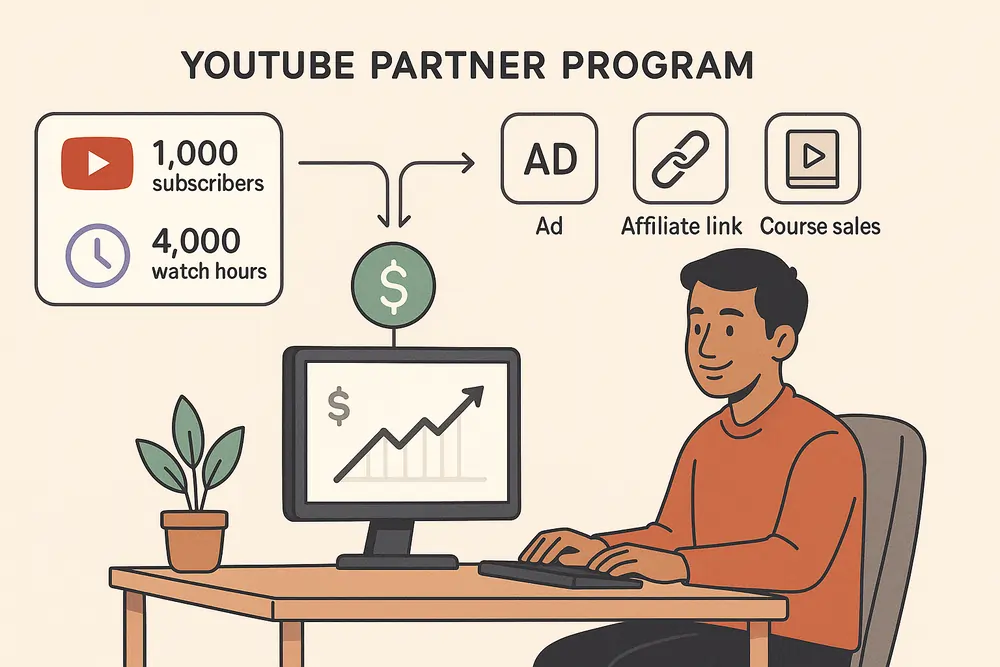 How YouTube monetization works for Indian creators with ads, watch hours, and affiliate income - Make money on YouTube