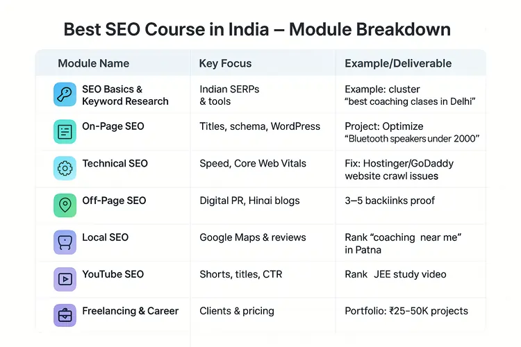 Best SEO Course Syllabus in India – Complete Module Breakdown