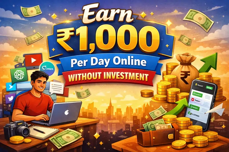 Read more about the article Earn ₹1,000/Day Online Without Investment (2026)